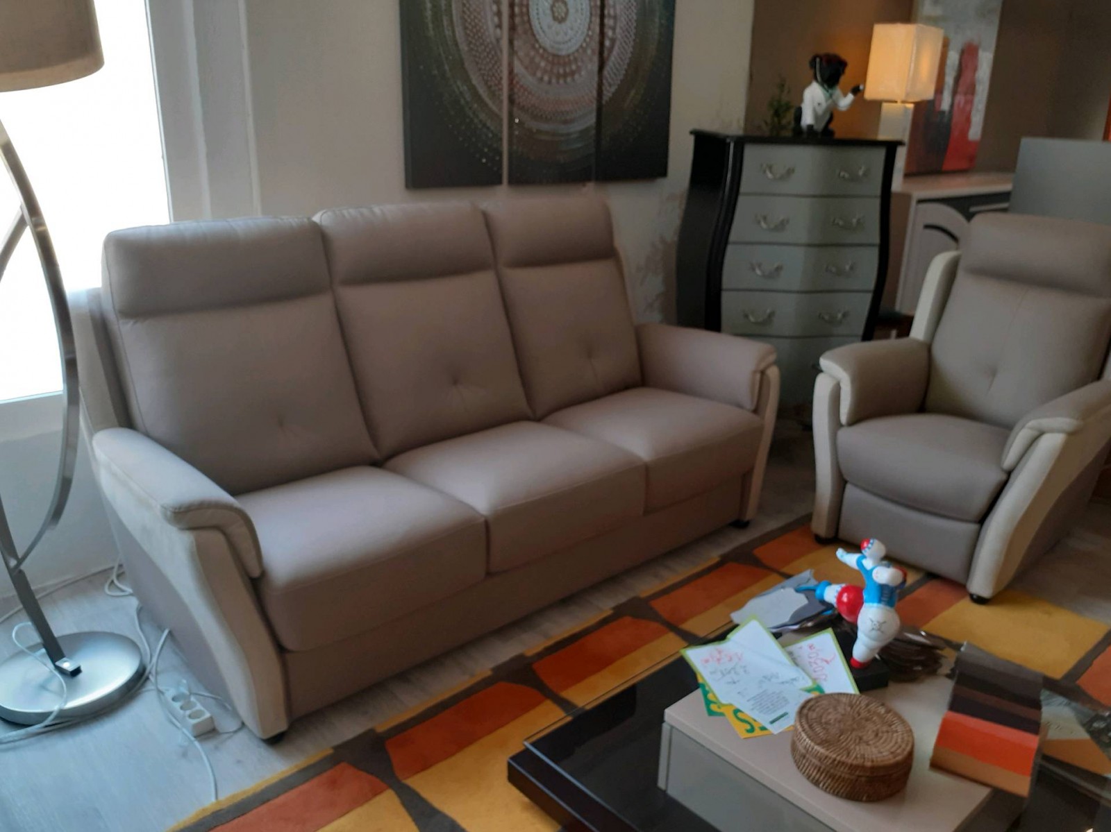 Canapé 3 places 3 coussins