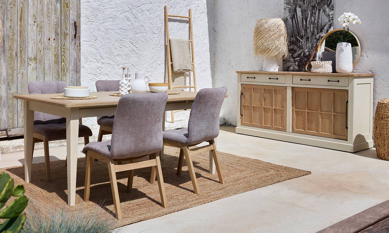 Table rectangulaire ENFILADE 2 PORTES COULISSANTES