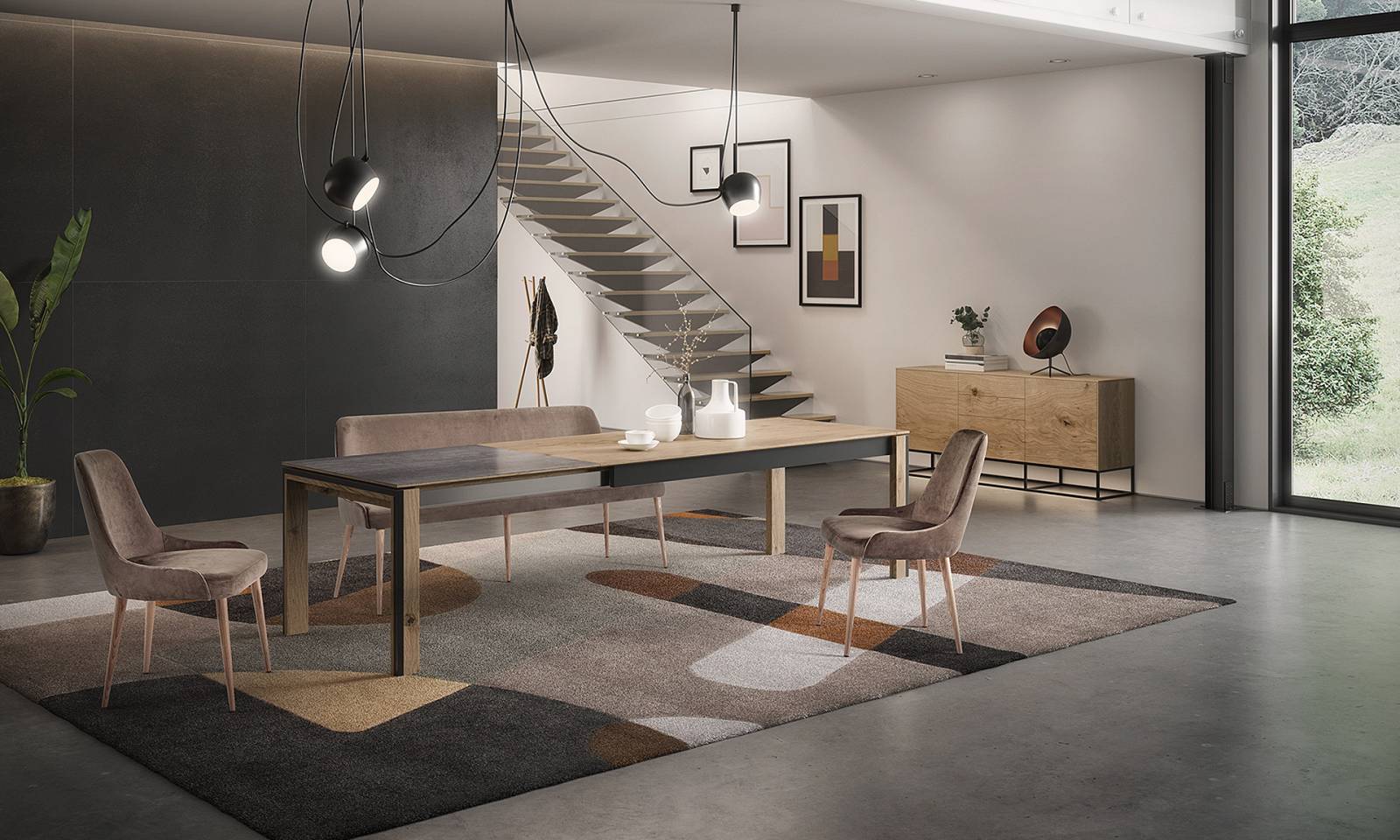 TABLE DE REPAS EN BOIS AVEC ALLONGE