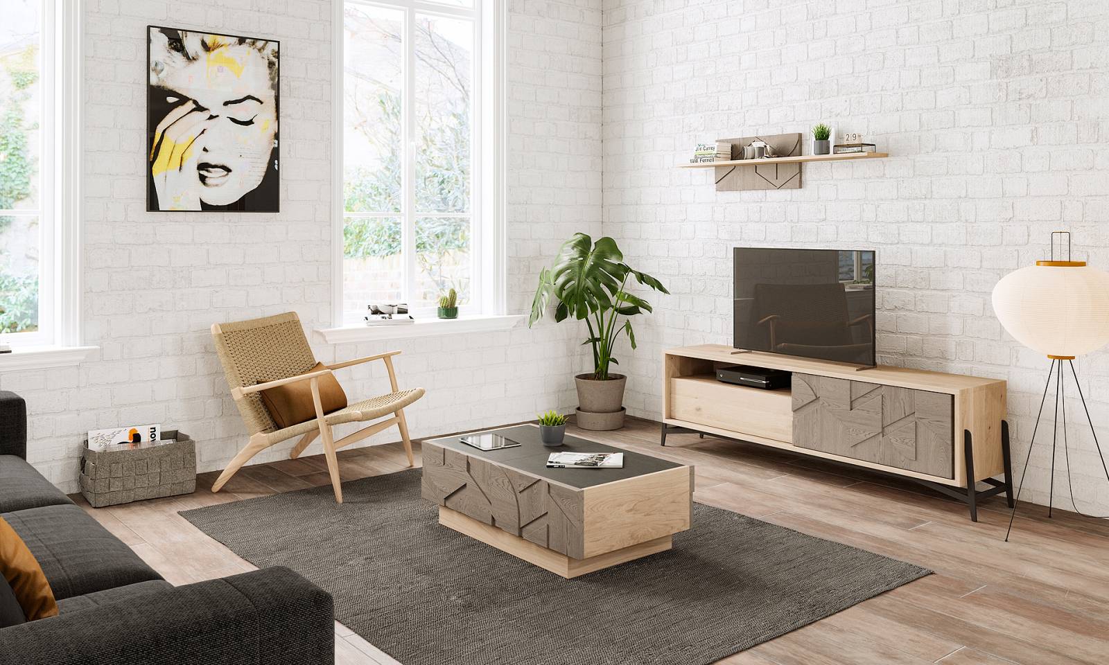 TABLE BASSE PLATEAU CÉRAMIQUE COULISSANT