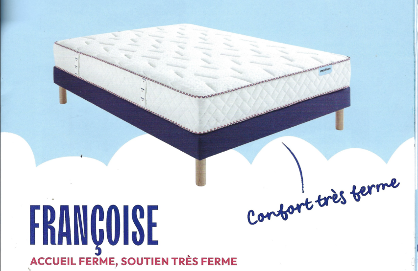 Matelas Françoise – Accueil ferme et soutien très ferme pour un confort durable