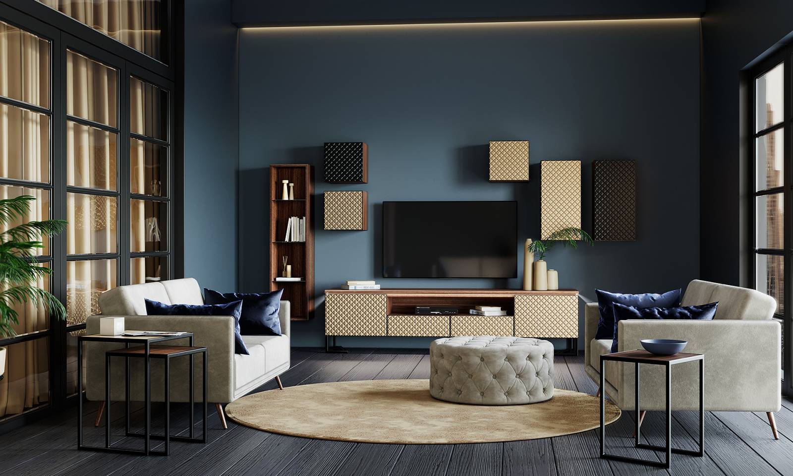 MEUBLE TV ET TABLE BASSE - MODÈLE DIAMANT