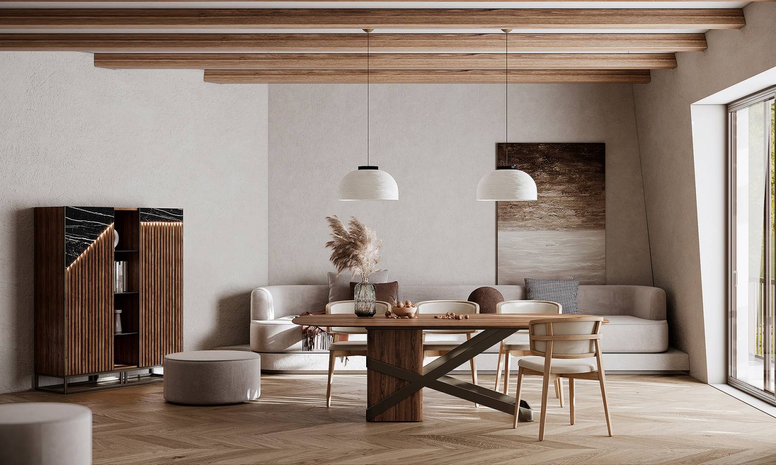 VITRINE 2 PORTES 1 NICHE MODERNE