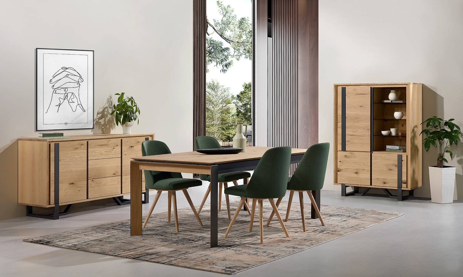 Table rectangulaire  ENFILADE 3 PORTES EN BOIS - Wild