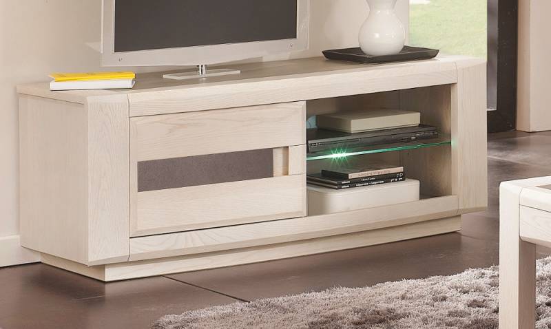 Meuble TV Hifi 1 Porte Gris